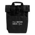 Roll Top Backpack with Two Handles - black