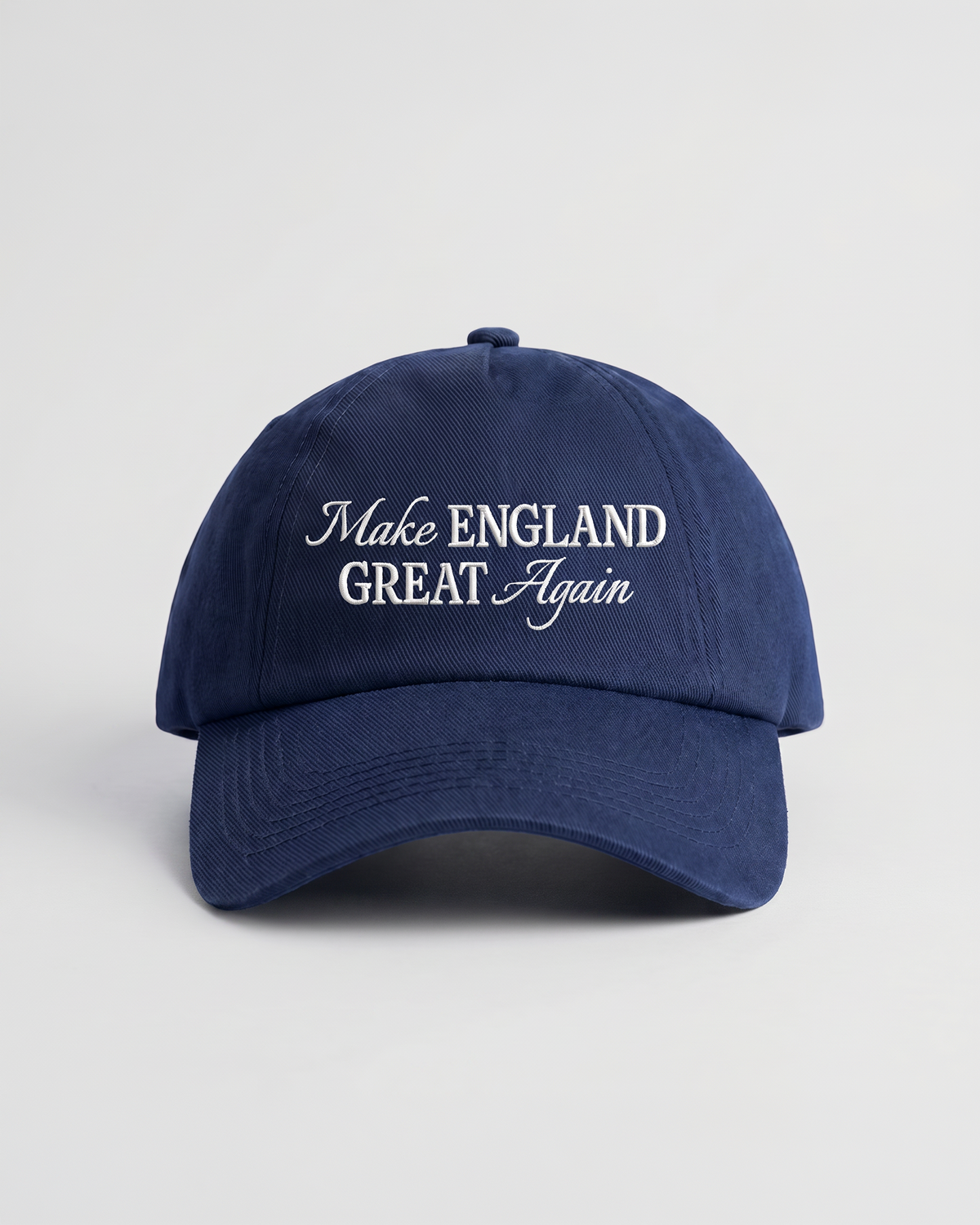 Navy MEGA England baseball cap, front view