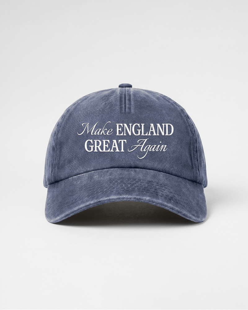Navy MEGA vintage England cap, front view
